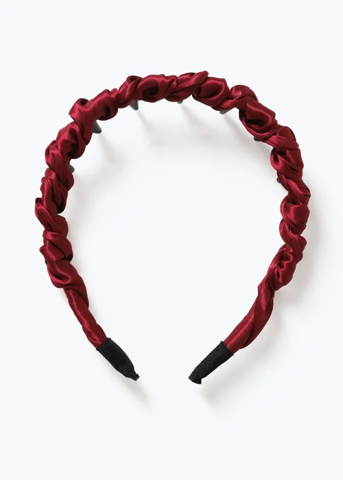 Muse Burgundy Fabric Wrap Zig Zag Headband - One Size Image 2