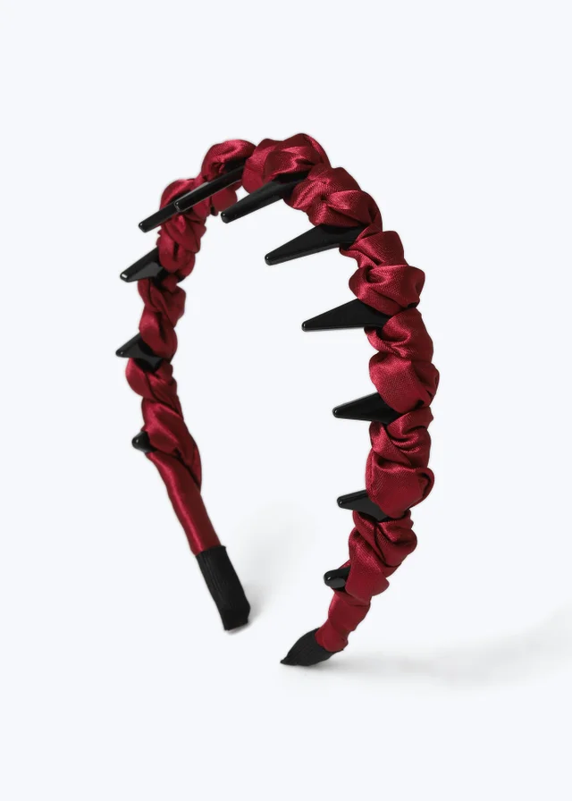Muse Burgundy Fabric Wrap Zig Zag Headband