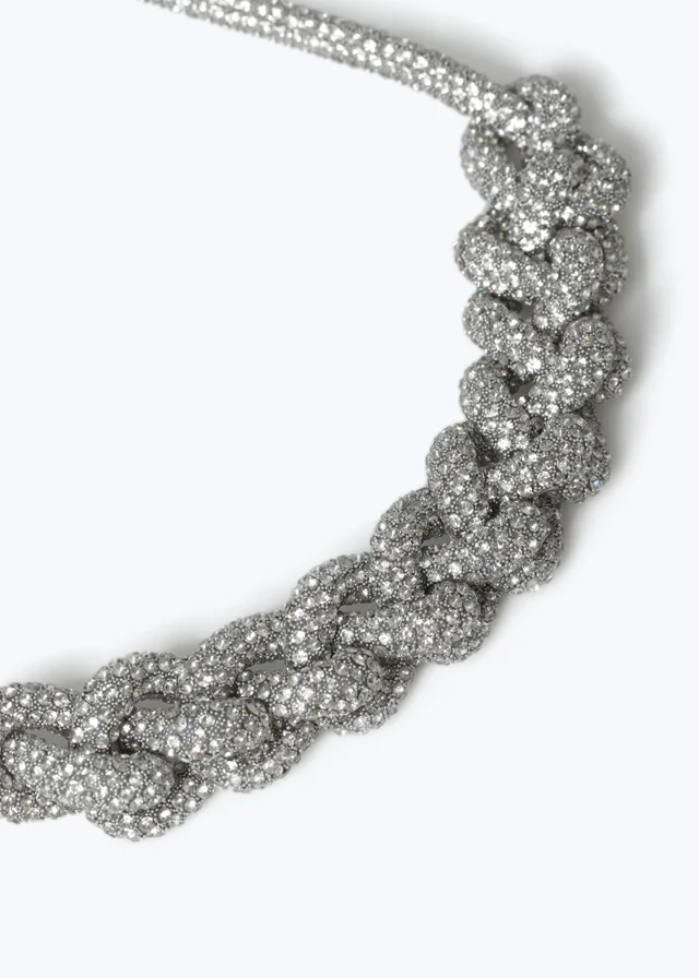 Muse Silver Jelly Knot Statement Necklace