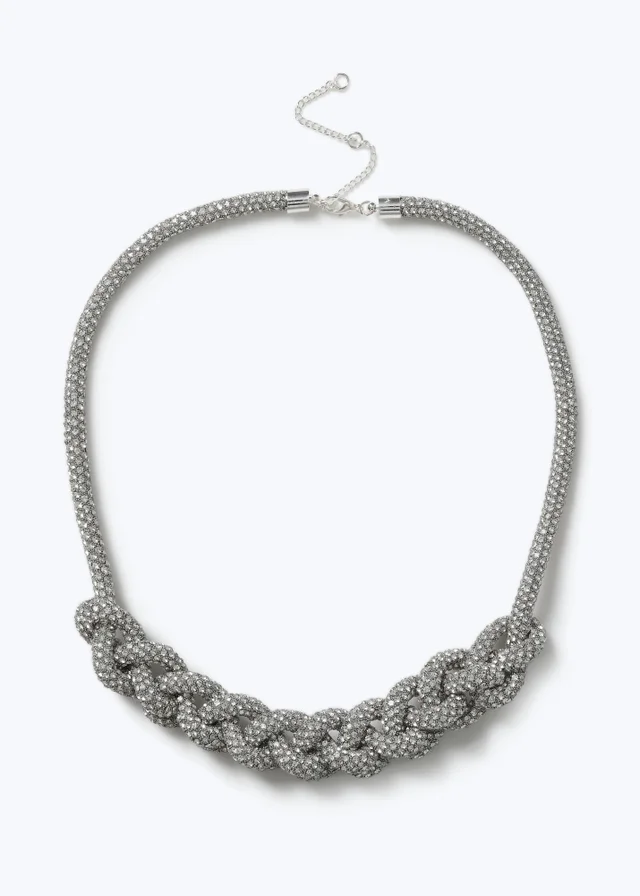 Muse Silver Jelly Knot Statement Necklace