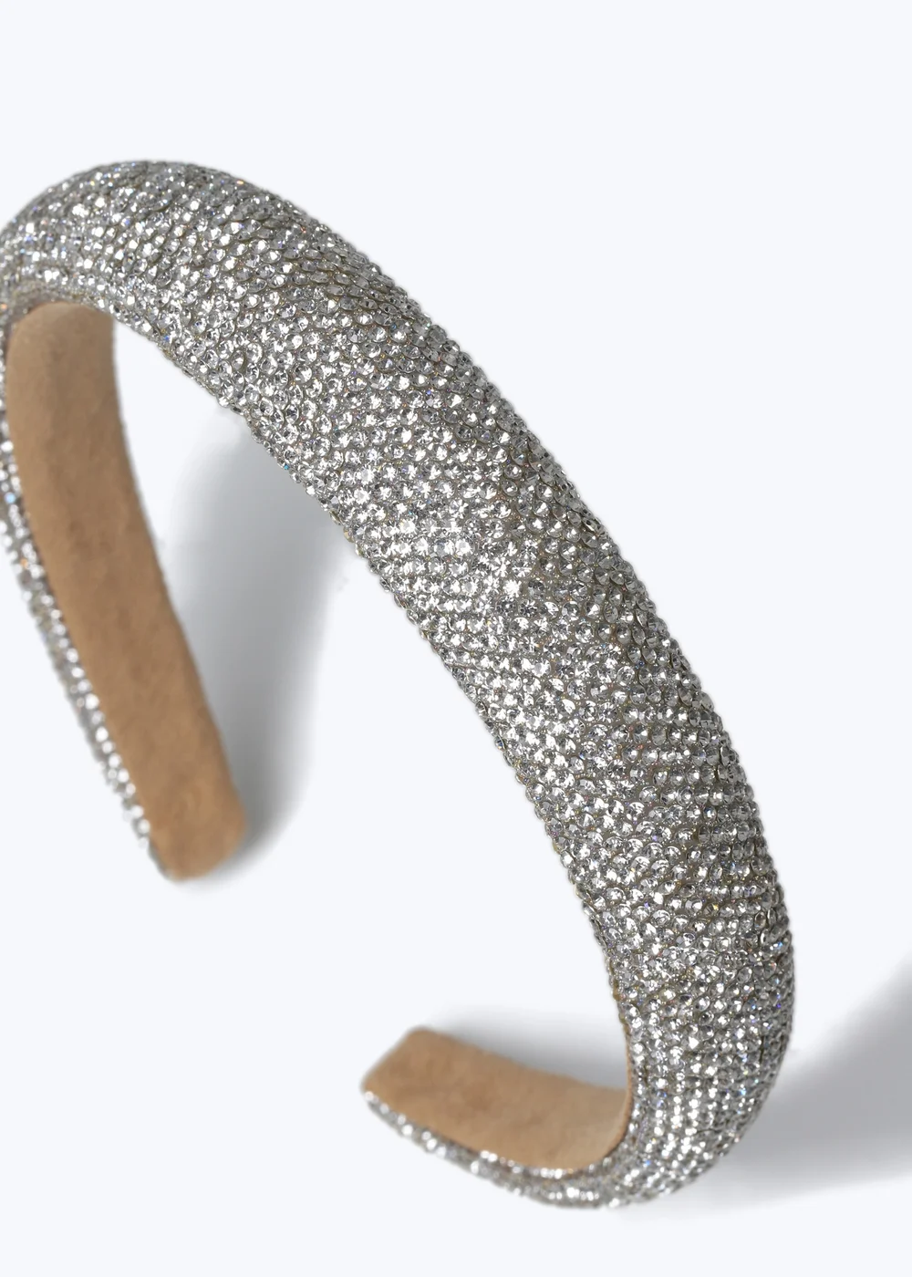 Flitzy Silver Rhinestone Padded Head Band - One Size Image 2
