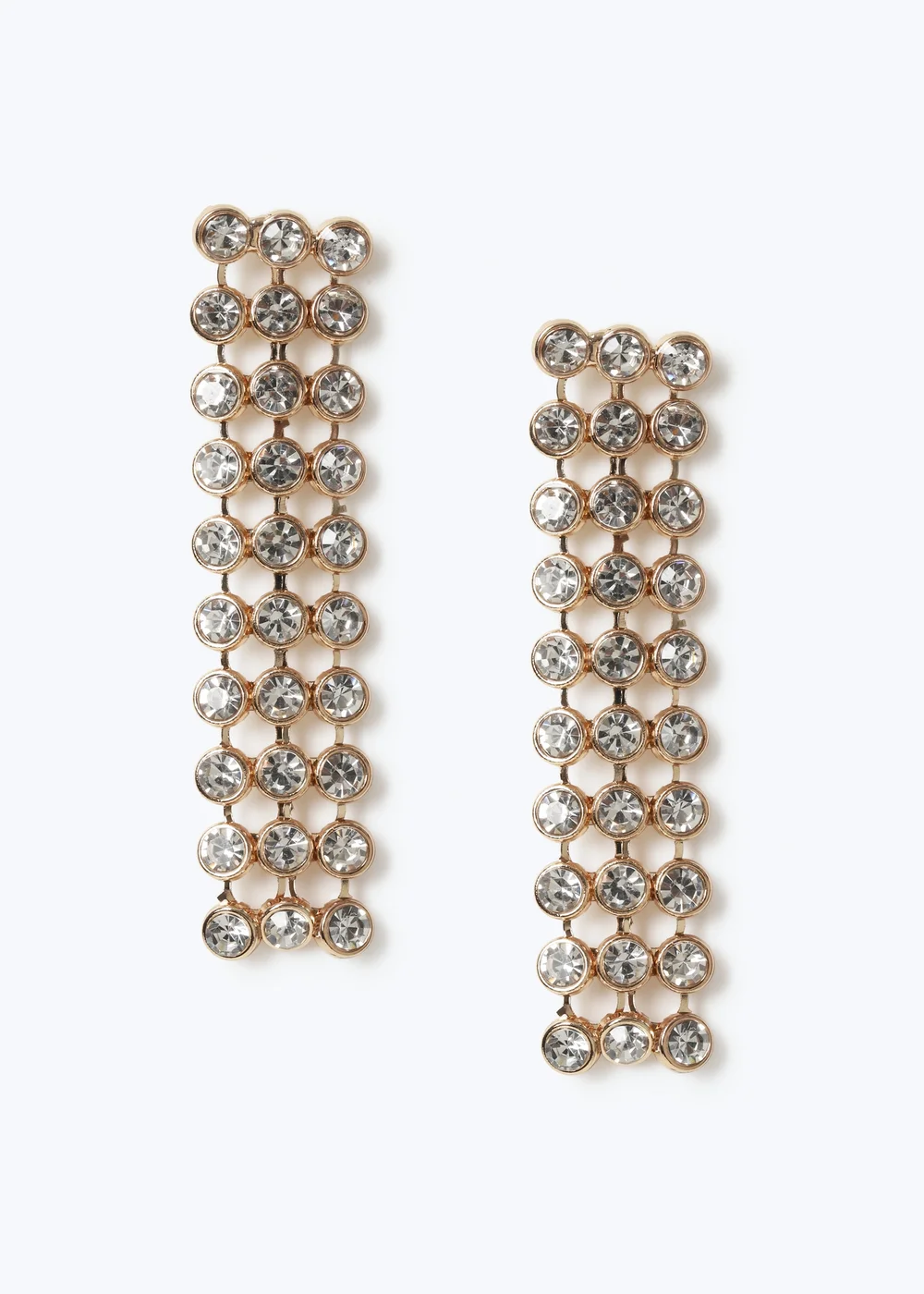 Muse Gold Round Stone Drop Earrings - One Size Image 1