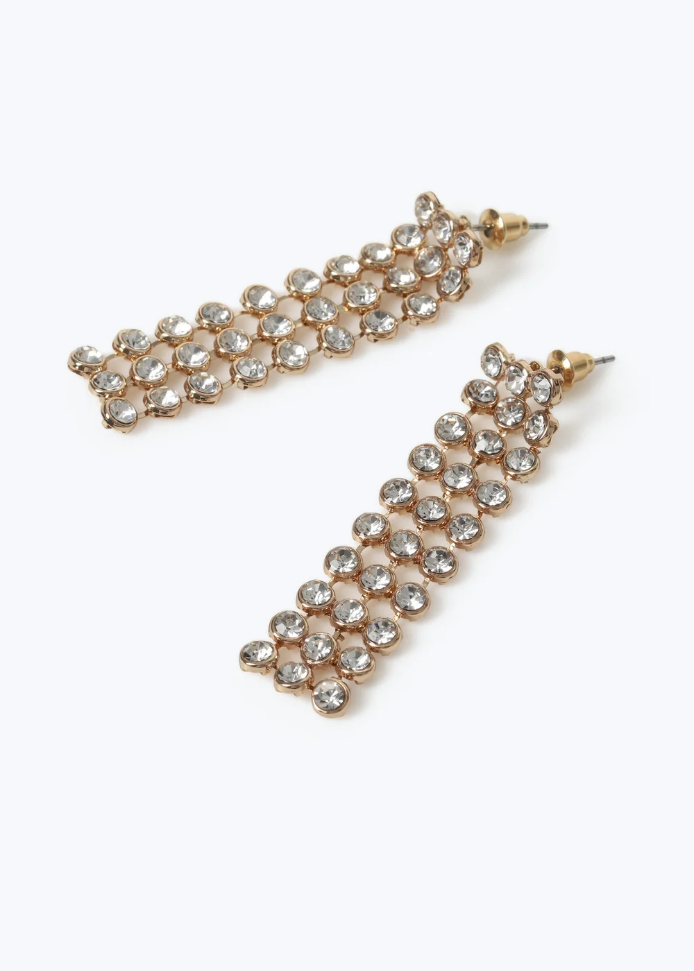 Muse Gold Round Stone Drop Earrings - One Size Image 2