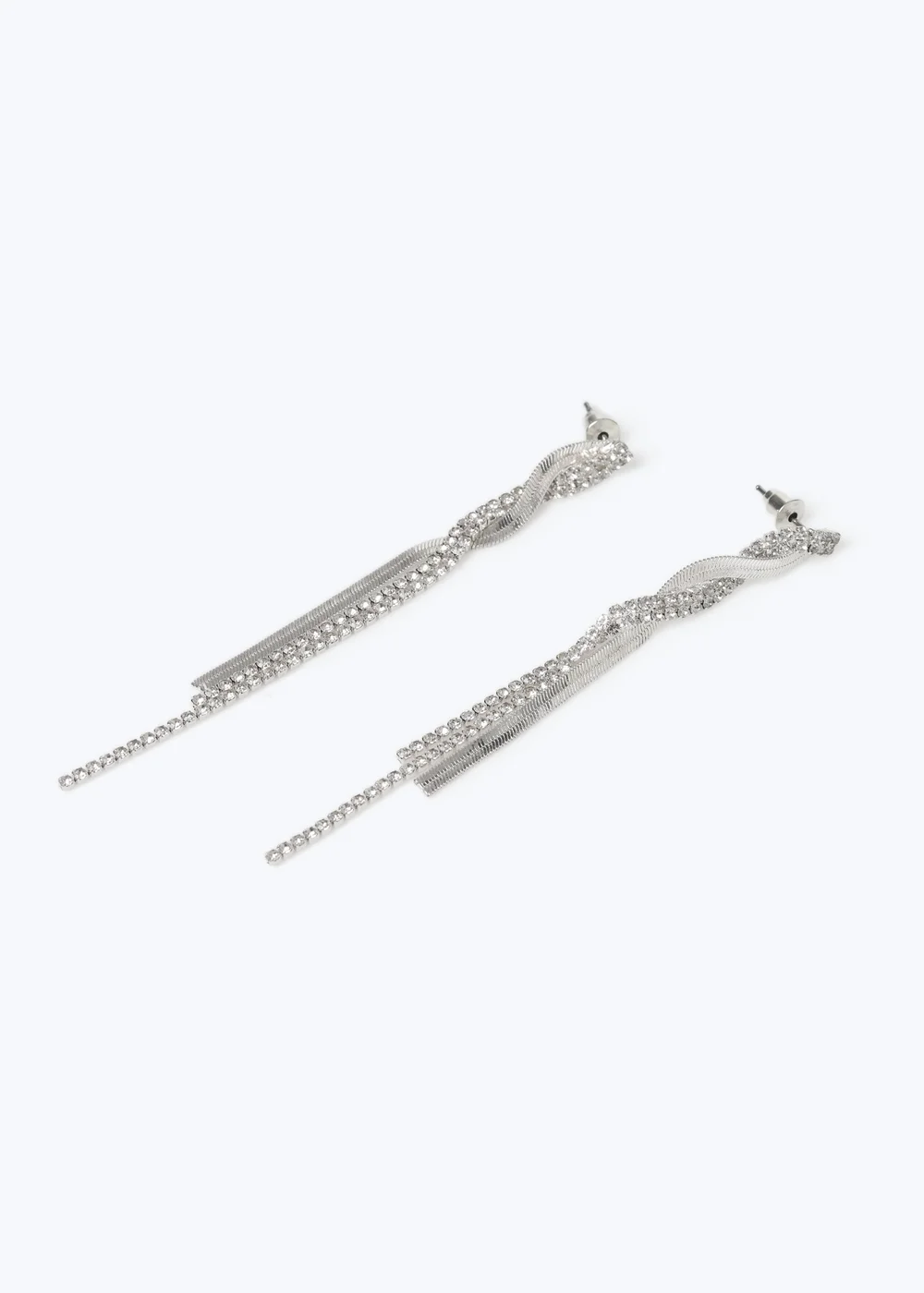 Muse Silver Snake and Cupchain Twist Drop Earrings - One Size Image 2