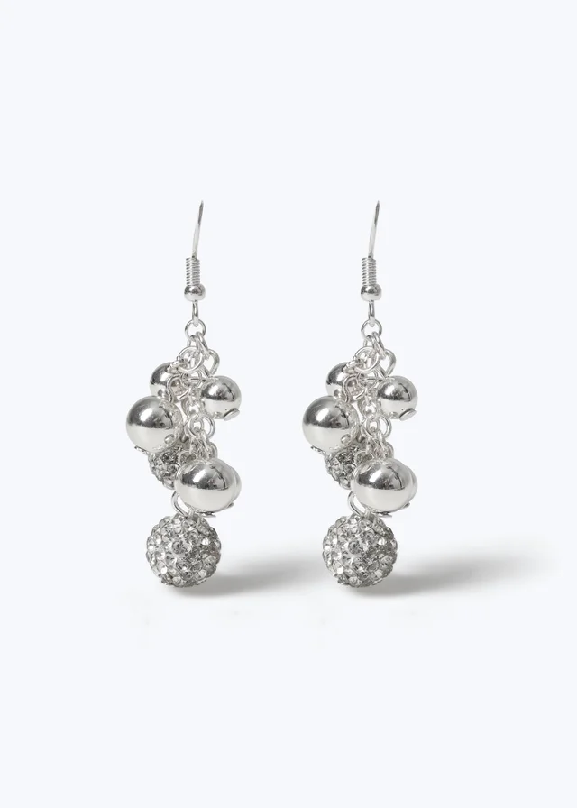 Muse Silver Shambala Ball Fishhook Earring