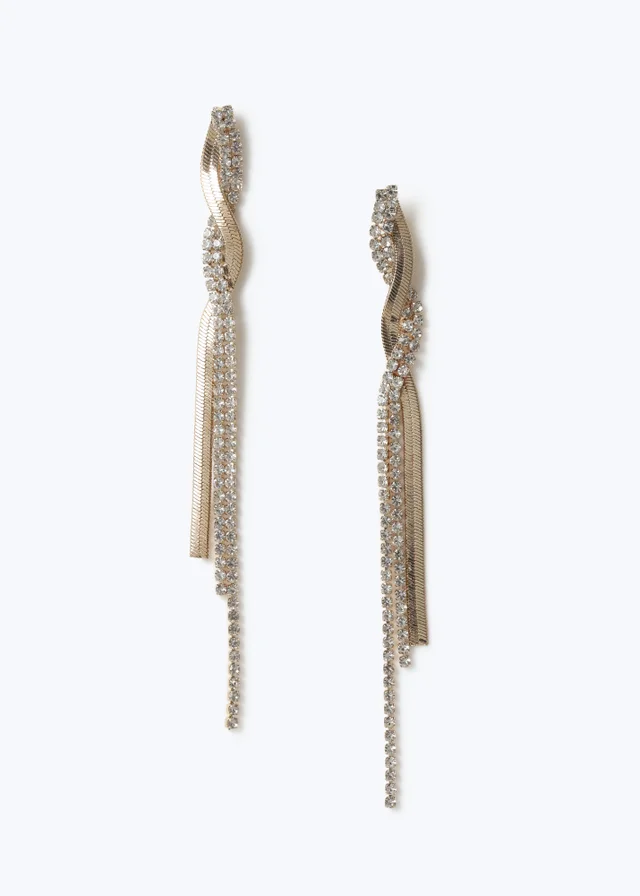 Muse Gold Snake Twist Drop Earrings