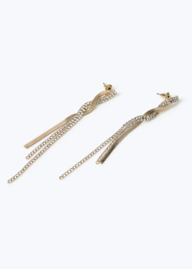 Muse Gold Snake Twist Drop Earrings