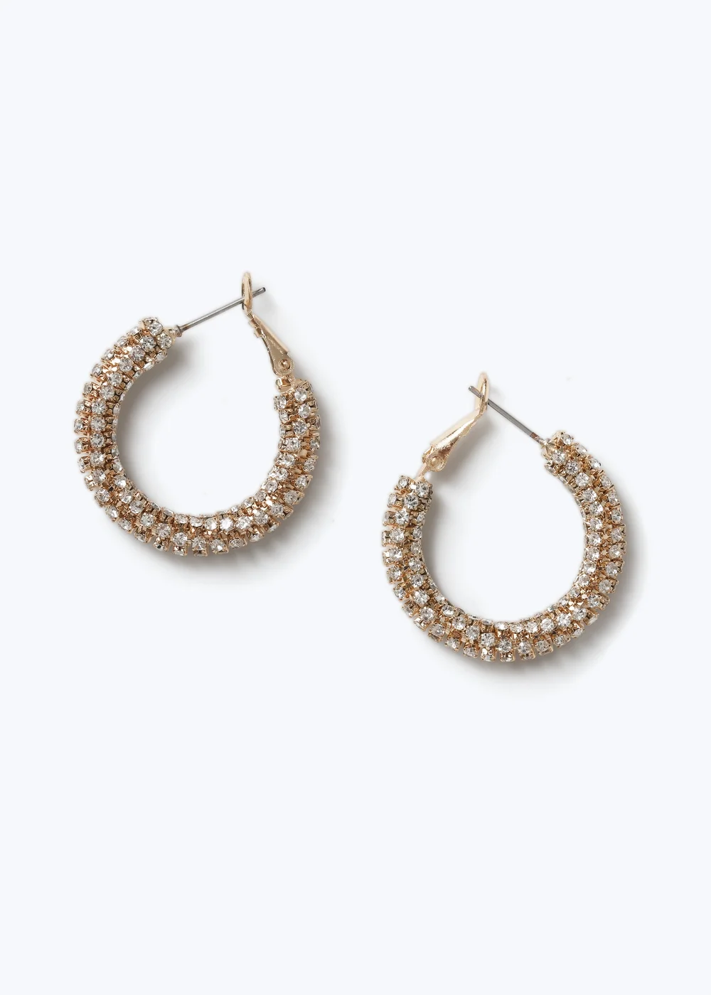 Muse Gold Rhinestone Hoop Earrings - One Size Image 2