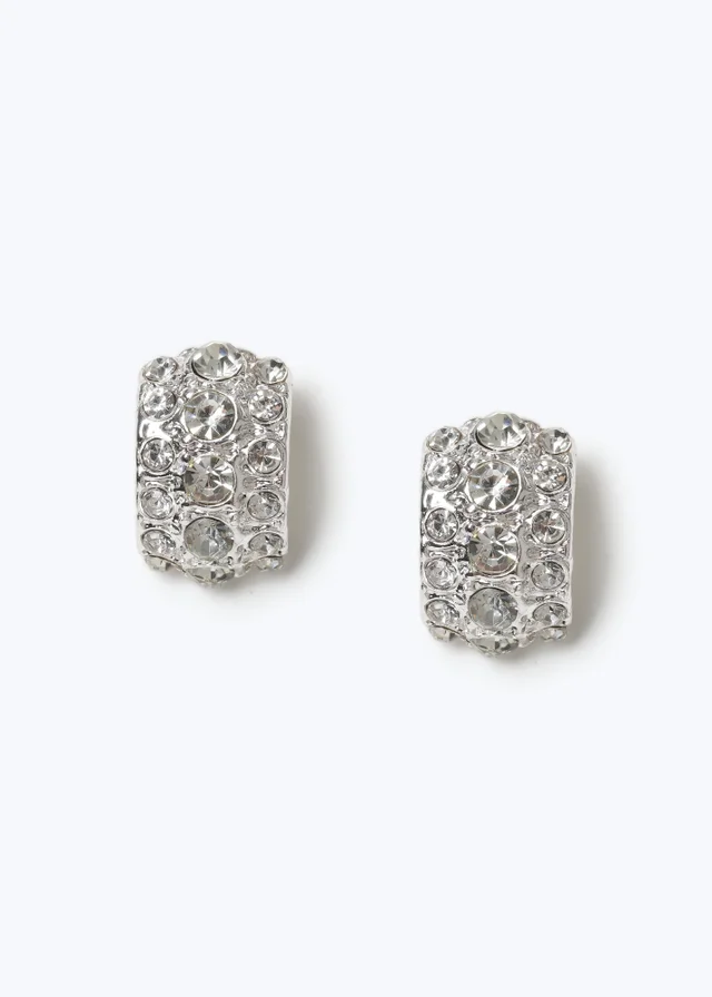 Muse Silver Chunky Sparkle Stud Earrings