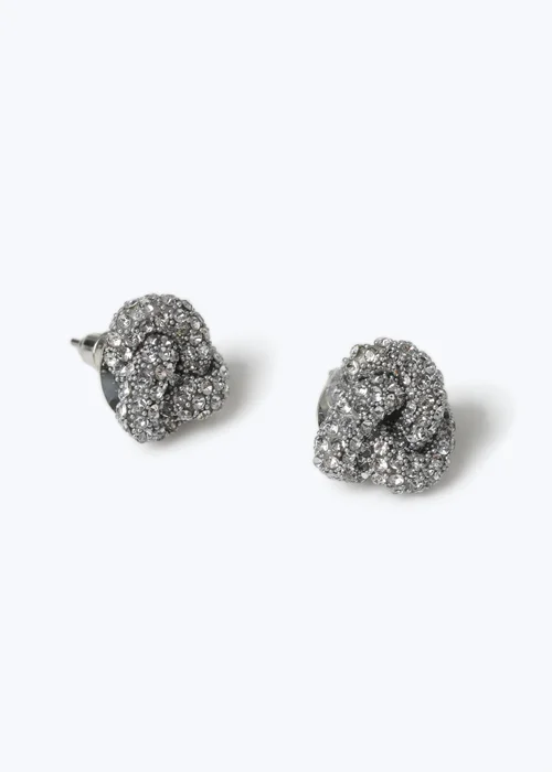 Muse Silver Jelly Knot Stud Earrings - One Size Image 2