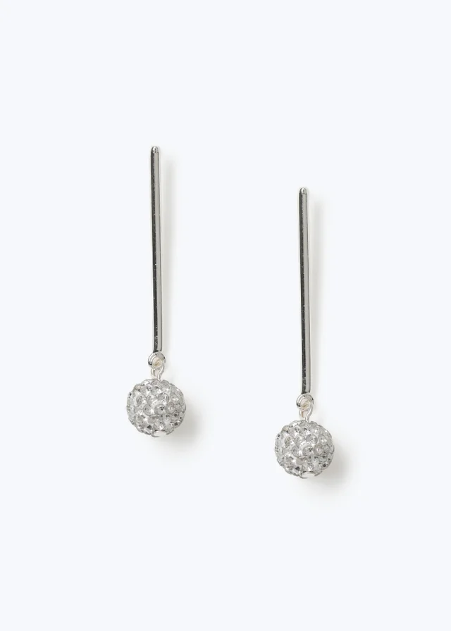 Muse Silver Shambala Stick Drop Earrings
