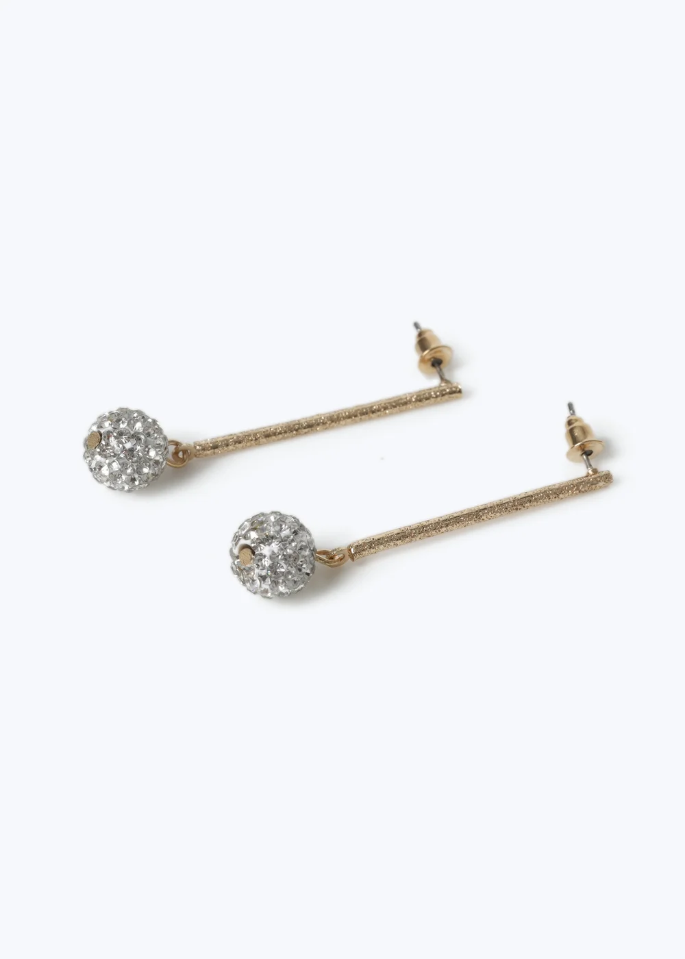 Muse Gold Crystal Stick Drop Earrings - One Size Image 2