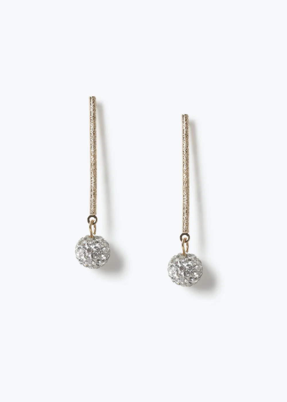 Muse Gold Crystal Stick Drop Earrings - One Size Image 1