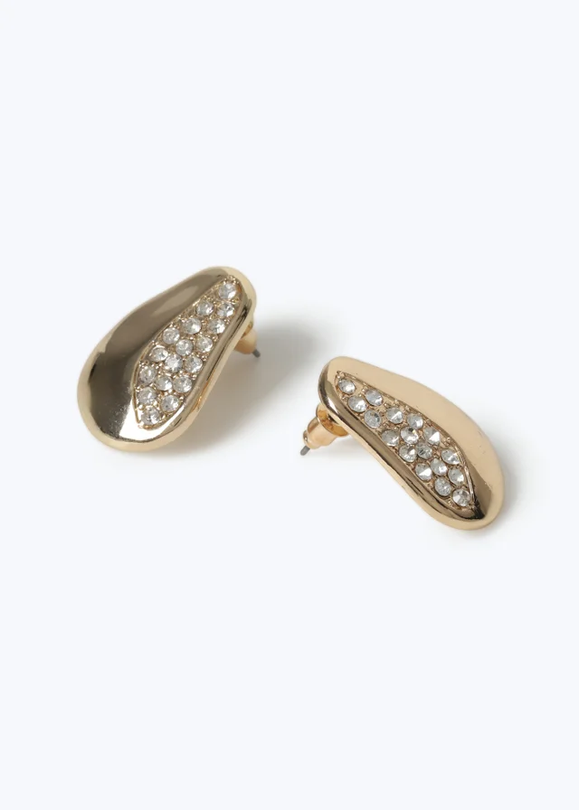 Muse Gold Mini Irregular Rhinestone Studs