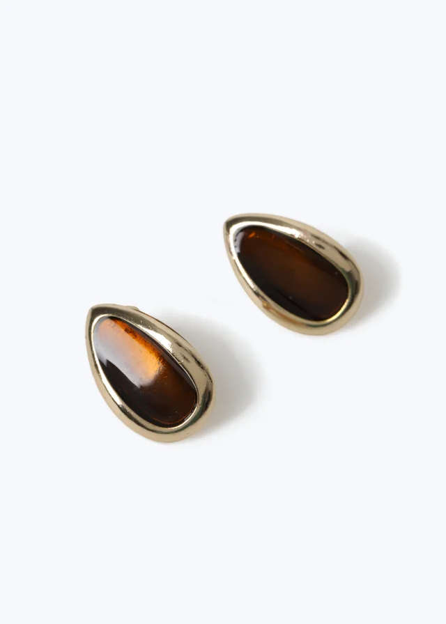 Muse Bronze Oversized Stud Earrings