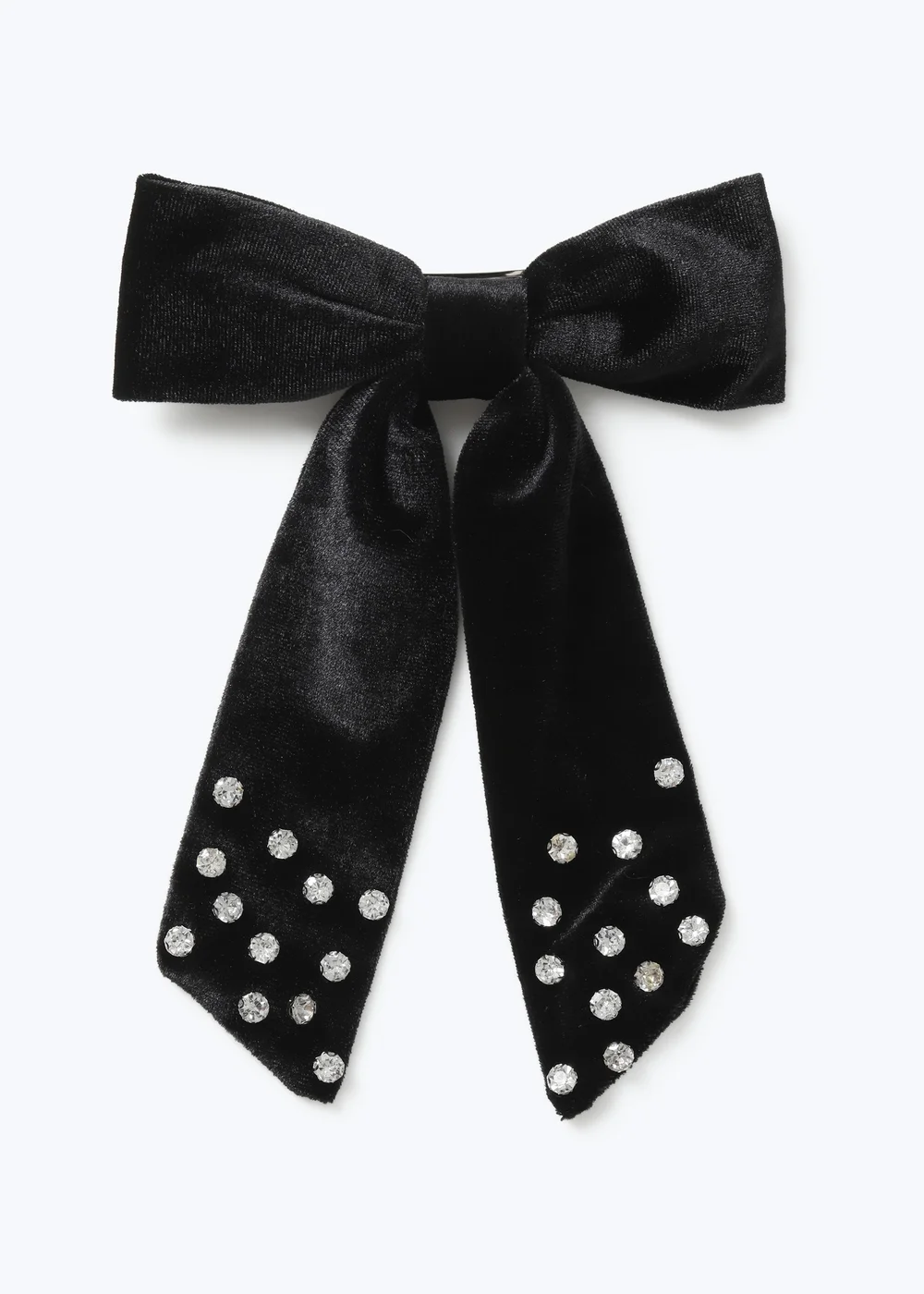 Muse Black Rhinestone Velvet Bow - One Size Image 1