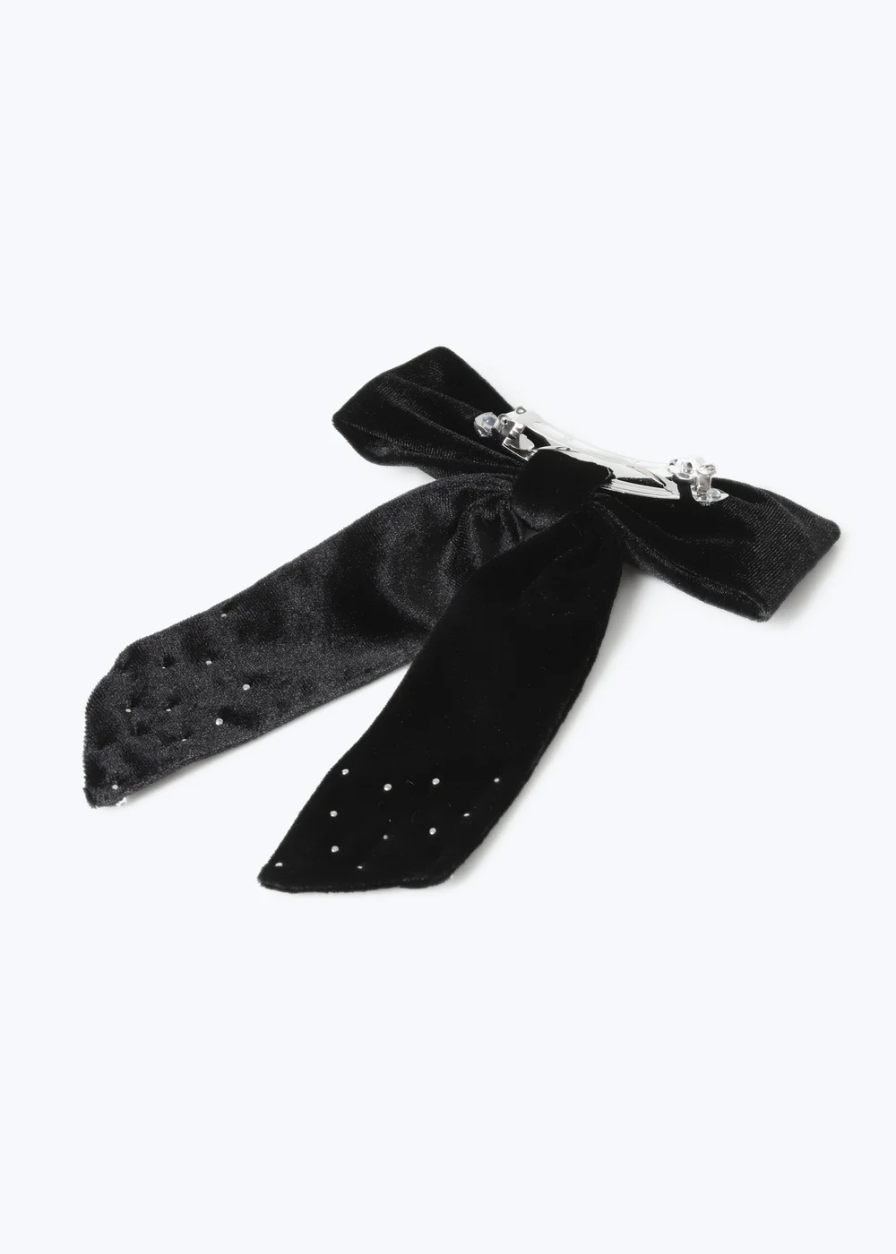 Muse Black Rhinestone Velvet Bow - One Size Image 3