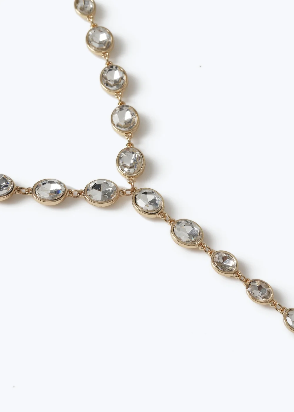 Muse Oval Crystal Gold Drop Necklace - One Size Image 1