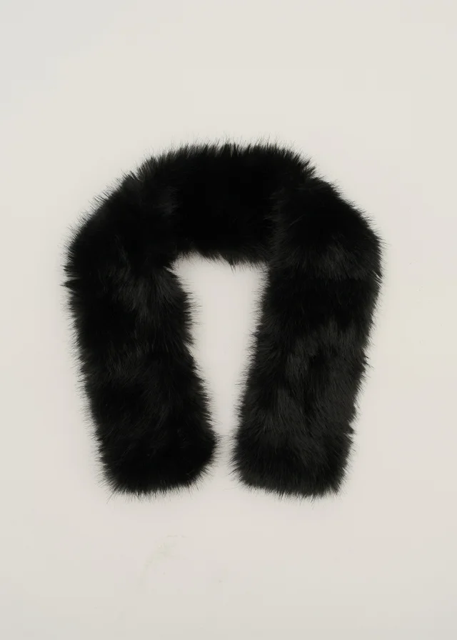 Gini London Black Two Tone Faux Fur Stole