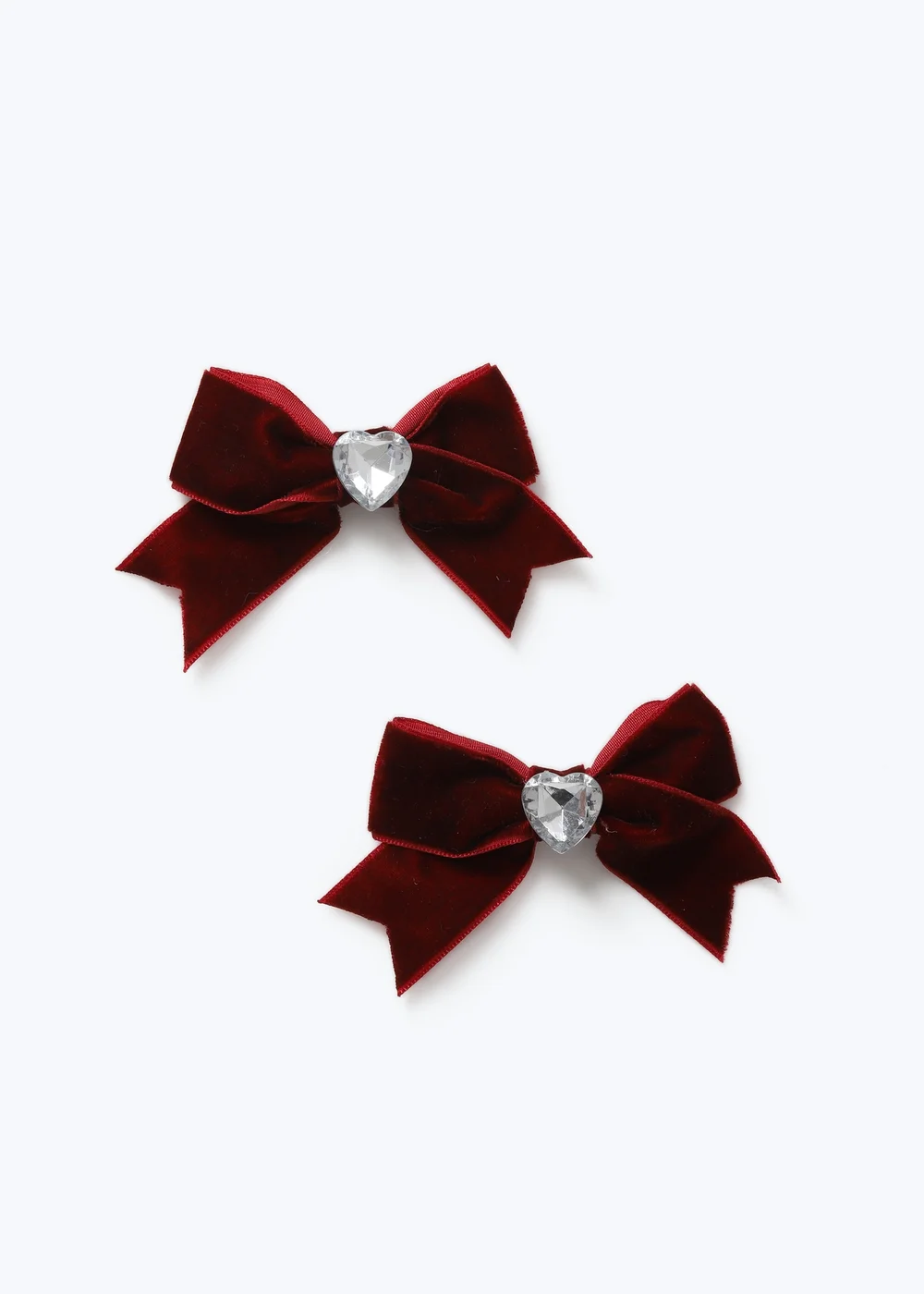 Flitzy 2 Pack Burgundy Heart Bow Clips - One Size Image 2