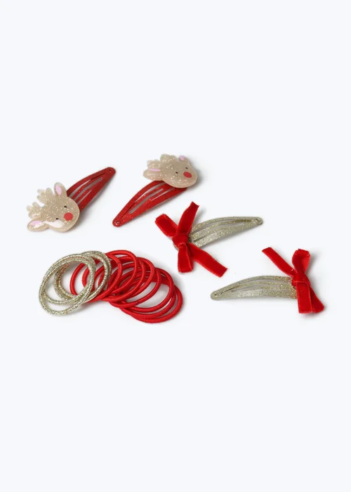 Flitzy Red Christmas Reindeer Hair Accessories - One Size Image 1