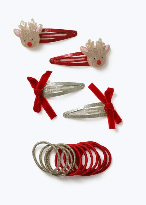 Flitzy Red Christmas Reindeer Hair Accessories - One Size Image 2