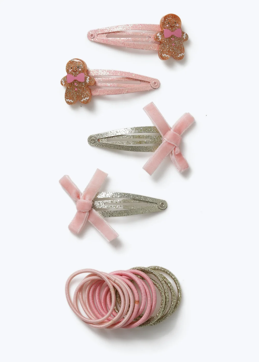Flitzy Pink Christmas Gingerbread Hair Accessories Set - One Size Image 2