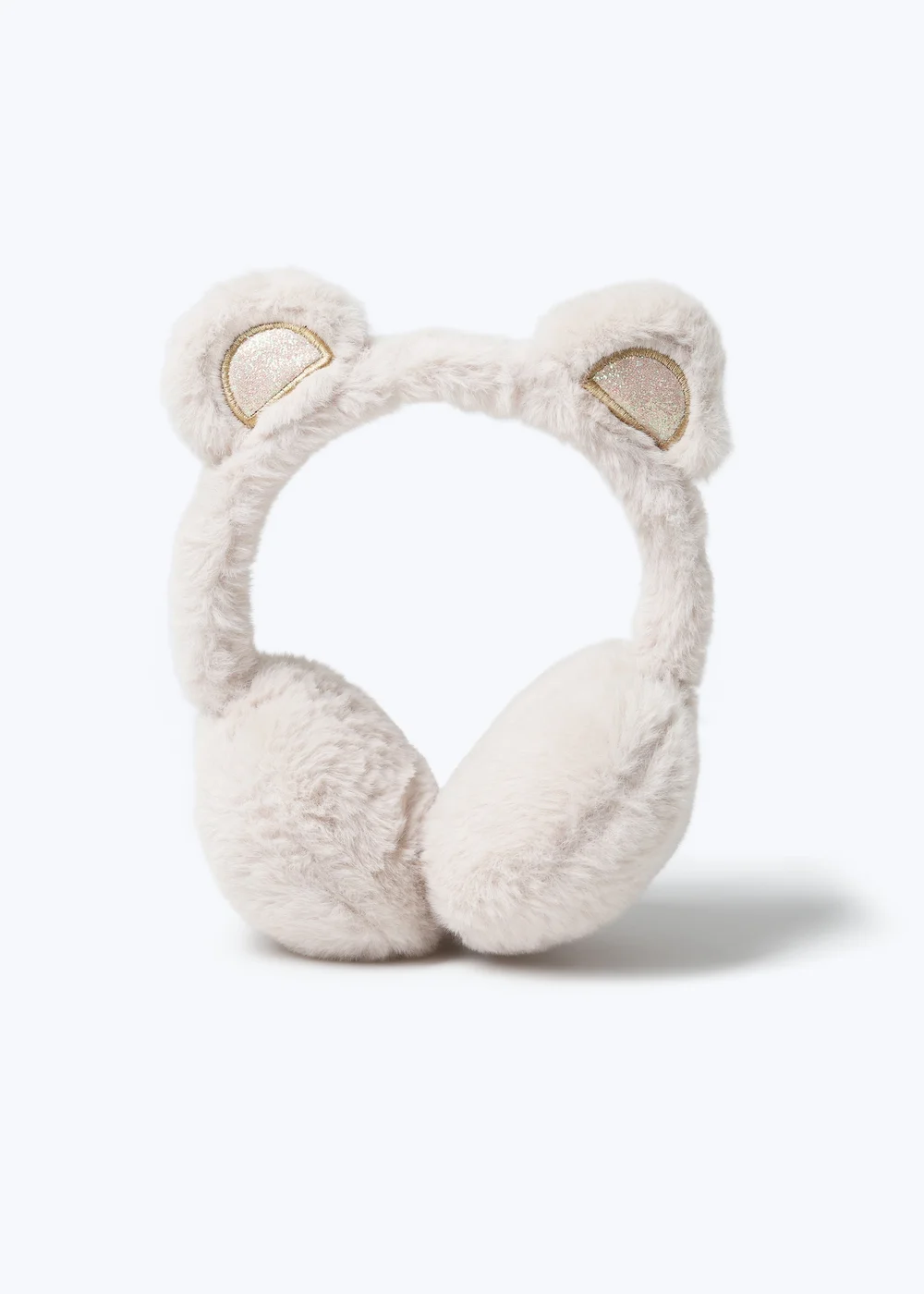 Flitzy Girls Cream Bear Earmuffs - One Size Image 2