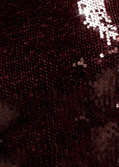 Goddiva Burgundy Sequin Open Back Halter Neck Maxi Dress - 12 Image 4