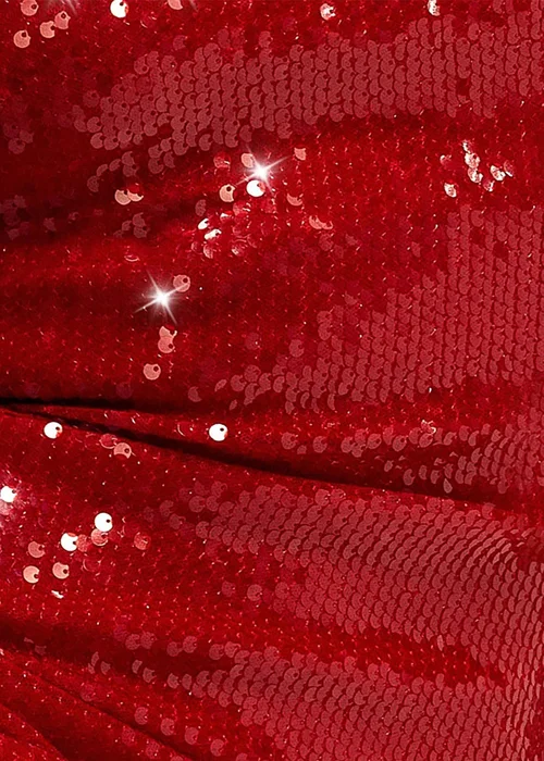 Goddiva Red Sleeveless Square Neck Sequin Mermaid Maxi Dress - 18 Image 4