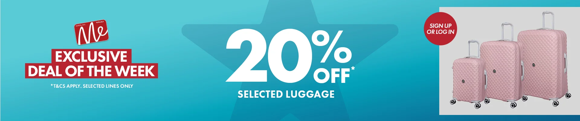 20% Off* Selected Luggage