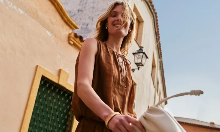 Women wearing elasticated waist jumpsuit.
